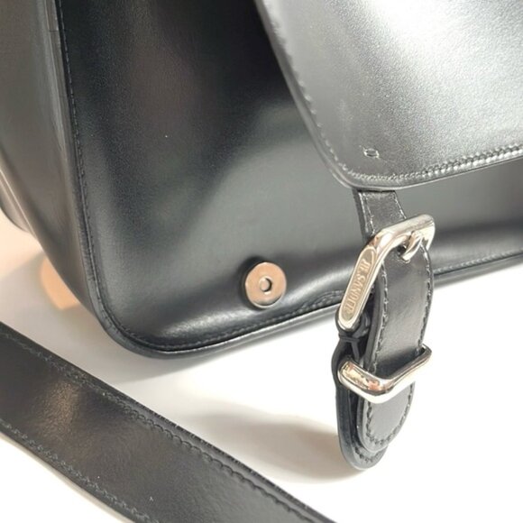 Jil Sander Navy AW/12 Black Leather Convertible Buckled-Flap Backpack main image 10